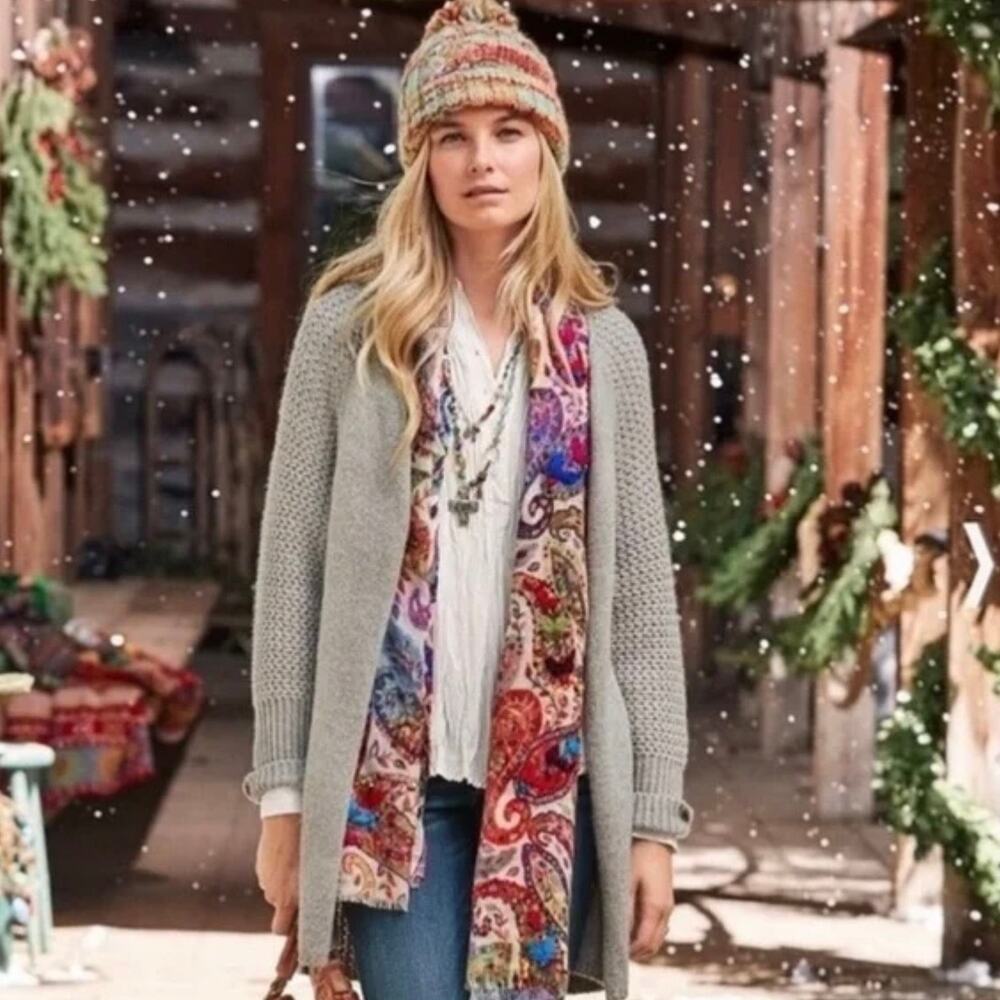 SUNDANCE 'Carlisle' Long Alpaca Wool Blend Cardigan Gray SZ Small Sweater